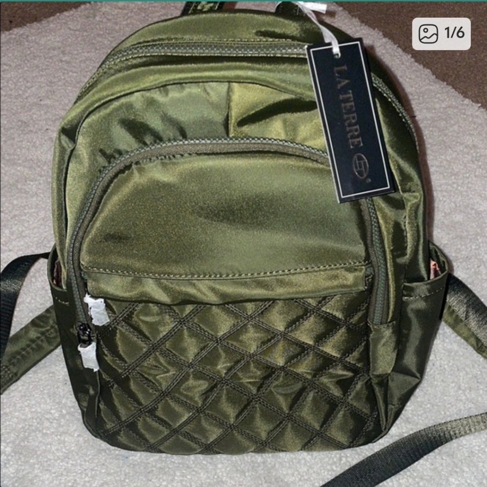 La Terre Olive backpack NWT